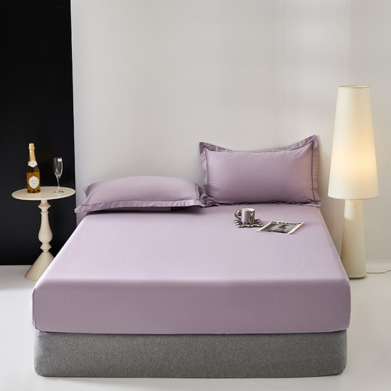 Pure cotton fitted sheet, high-end, lightweight bedding, single solid color Simmons mattress cover, with elastic band for 35cm elevation Pure cotton fitted sheet, high-end, lightweight bedding, single solid color Simmons mattress cover, with elastic band for 35cm elevation