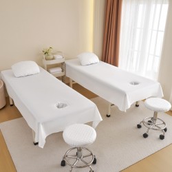Pure cotton beauty salon-grade solid-color bed sheets, pure cotton beauty salon spa massage therapy and body shaping sheets with holes Pure cotton beauty salon-grade solid-color bed sheets, pure cotton beauty salon spa massage therapy and body shaping sheets with holes