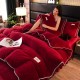 Thickened, warm, solid color milk velvet four-piece set, winter coral velvet duvet cover, mink velvet bed skirt.