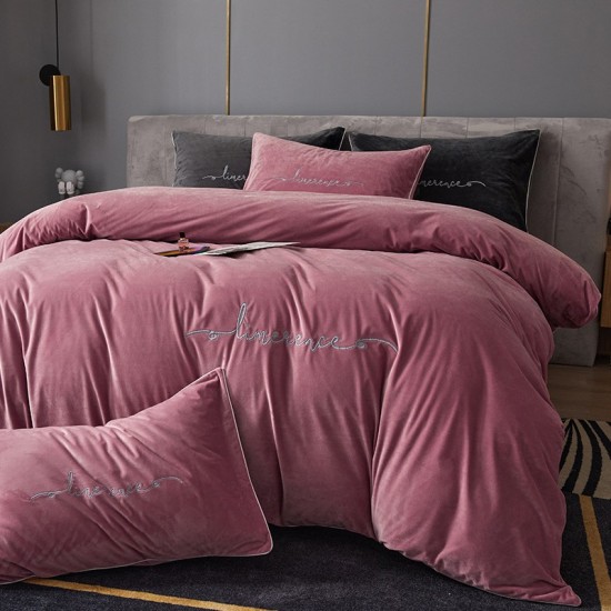 Class A high-end four-piece baby fleece set, milk fleece, coral fleece, baby fleece sheets, and quilt covers, thickened bedding