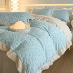 Luxury Milk Fleece Four-Piece Bedding Set, Light Luxury Coral Fleece Bedsheet Single quilt cover for baby plush fitted sheet, 2023 new models Luxury Milk Fleece Four-Piece Bedding Set, Light Luxury Coral Fleece Bedsheet Single quilt cover for baby plush fitted sheet, 2023 new models