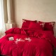High-end Chinese wedding four-piece set, bright red, washed cotton quilt cover, wedding quilt, newlyweds' dowry bedding High-end Chinese wedding four-piece set, bright red, washed cotton quilt cover, wedding quilt, newlyweds' dowry bedding