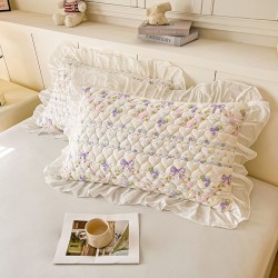 Pair of lace pillowcases, princess-style pillowcases, home double couple's pillowcase, 48x74cm Pair of lace pillowcases, princess-style pillowcases, home double couple's pillowcase, 48x74cm