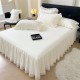 Princess bud washed cotton bed skirt, solid color bedspread, four-season Simmons mattress protector, single and double bedding Princess bud washed cotton bed skirt, solid color bedspread, four-season Simmons mattress protector, single and double bedding