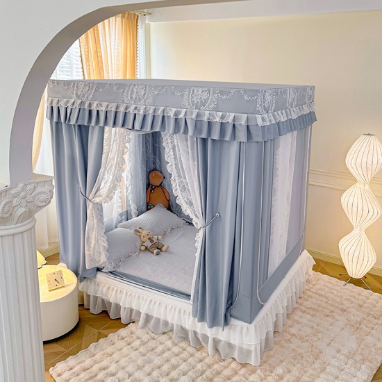 2025 new high-end bedroom mosquito net, princess-style blackout curtains, bed curtains, integrated children's anti-fall mosquito net