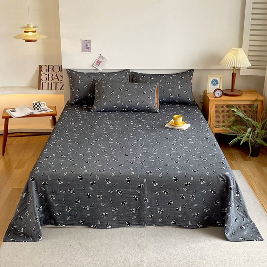 High-end long-staple cotton, double-layered yarn, summer sheet, 100% cotton. Sweat-absorbent single and double mattresses with a retro minimalist style. High-end long-staple cotton, double-layered yarn, summer sheet, 100% cotton. Sweat-absorbent single and double mattresses with a retro minimalist style.