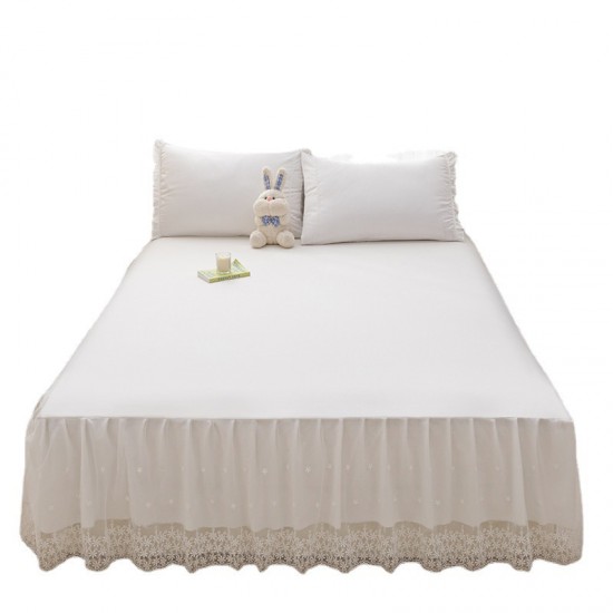 New summer solid color princess lace bed sheet Skirt-style bedspread with lace trim, double bed cover, thin dust cover New summer solid color princess lace bed sheet Skirt-style bedspread with lace trim, double bed cover, thin dust cover
