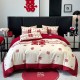 Chinese-style wedding four-piece set, red bed sheet and quilt cover, wedding bedding, wedding room wedding quilt fiber Chinese-style wedding four-piece set, red bed sheet and quilt cover, wedding bedding, wedding room wedding quilt fiber