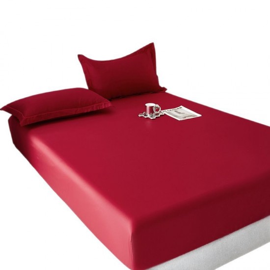 Pure cotton fitted sheet, high-end, lightweight bedding, single solid color Simmons mattress cover, with elastic band for 35cm elevation Pure cotton fitted sheet, high-end, lightweight bedding, single solid color Simmons mattress cover, with elastic band for 35cm elevation
