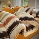 Winter milk fleece four-piece bedding set, plush, thickened coral fleece, Flannel blue duvet cover, winter three-piece set