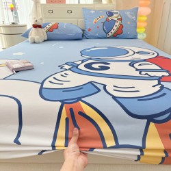 Astronaut children's cotton fitted sheet, one-piece, cartoon boy mattress. Mattress cover, three-piece bed cover set, quilt cover, and pillowcase. Astronaut children's cotton fitted sheet, one-piece, cartoon boy mattress. Mattress cover, three-piece bed cover set, quilt cover, and pillowcase.