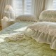 Bed skirt, single-piece, princess-style, milk coral fleece, quilted, thickened lace bed cover, bed sheet with skirt and apron. Bed skirt, single-piece, princess-style, milk coral fleece, quilted, thickened lace bed cover, bed sheet with skirt and apron.