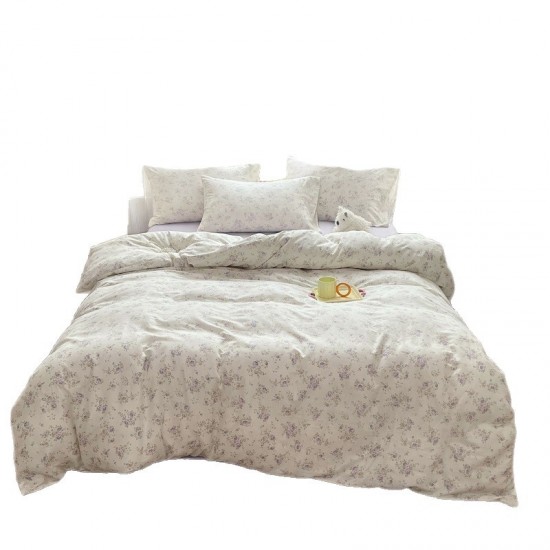 Class A mother and baby four-piece cotton double-layer yarn set, 100% cotton duvet cover and three-piece sheet set for autumn and winter, a fresh and elegant look Class A mother and baby four-piece cotton double-layer yarn set, 100% cotton duvet cover and three-piece sheet set for autumn and winter, a fresh and elegant look