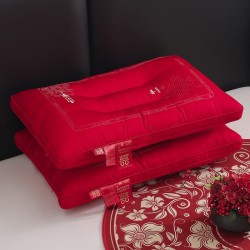 Wedding pillow, happy wedding, bright red festive latex pillow core, dowry, wedding, pair of soy fiber pillows Wedding pillow, happy wedding, bright red festive latex pillow core, dowry, wedding, pair of soy fiber pillows