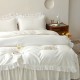 White cotton bedspread, bed skirt, single, non-slip ruffled cotton sheet, 1.8x2x2.2m, fitted sheet protector.