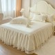 Summer solid color lace bed skirt, one-piece, French-style, high-end princess-style lace bedspread, thin, dust-proof and concealing Summer solid color lace bed skirt, one-piece, French-style, high-end princess-style lace bedspread, thin, dust-proof and concealing