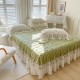 Bed skirt, single-piece, princess-style, milk coral fleece, quilted, thickened lace bed cover, bed sheet with skirt and apron. Bed skirt, single-piece, princess-style, milk coral fleece, quilted, thickened lace bed cover, bed sheet with skirt and apron.