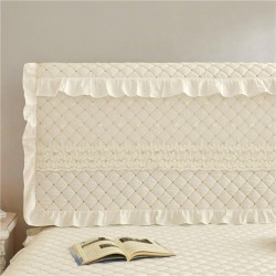 Quilted cotton headboard cover, wood panel fabric, curved leather bed cover, dust cover, fabric lace Quilted cotton headboard cover, wood panel fabric, curved leather bed cover, dust cover, fabric lace