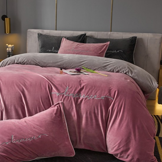 Class A high-end four-piece baby fleece set, milk fleece, coral fleece, baby fleece sheets, and quilt covers, thickened bedding