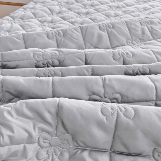 Washed cotton bed skirt, single solid color quilted dust cover, 1.5m x 1.8m sheet, non-slip fitted sheet