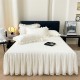 Princess bud washed cotton bed skirt, solid color bedspread, four-season Simmons mattress protector, single and double bedding Princess bud washed cotton bed skirt, solid color bedspread, four-season Simmons mattress protector, single and double bedding