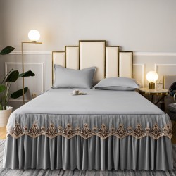 Summer ice silk embroidered fitted sheet, 2024 new Simmons mattress protector, non-slip and dustproof, full-cover mattress cover Summer ice silk embroidered fitted sheet, 2024 new Simmons mattress protector, non-slip and dustproof, full-cover mattress cover