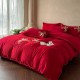 High-end Chinese wedding four-piece set, bright red, washed cotton quilt cover, wedding quilt, newlyweds' dowry bedding High-end Chinese wedding four-piece set, bright red, washed cotton quilt cover, wedding quilt, newlyweds' dowry bedding