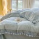 Internet celebrity princess-style rabbit fur plush milk velvet four-piece bedding set, coral fleece, winter flannel plush bed sheet and quilt cover for women. Internet celebrity princess-style rabbit fur plush milk velvet four-piece bedding set, coral fleece, winter flannel plush bed sheet and quilt cover for women.