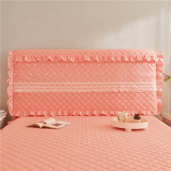 Quilted cotton headboard cover, wood panel fabric, curved leather bed cover, dust cover, fabric lace