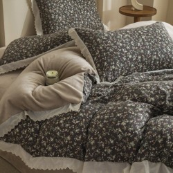 2025 autumn/winter new cotton and fleece double-layer yarn thickened milk fleece four-piece set, Korean princess-style sheets 2025 autumn/winter new cotton and fleece double-layer yarn thickened milk fleece four-piece set, Korean princess-style sheets