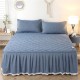 Simple all-cotton bed skirt, single bed cover, pure cotton non-slip three-piece Simmons mattress protector set (1) 5m 1.8m bed for all seasons