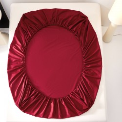 Pure cotton fitted sheet, high-end, lightweight bedding, single solid color Simmons mattress cover, with elastic band for 35cm elevation Pure cotton fitted sheet, high-end, lightweight bedding, single solid color Simmons mattress cover, with elastic band for 35cm elevation