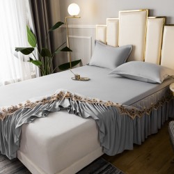 Summer ice silk embroidered fitted sheet, 2024 new Simmons mattress protector, non-slip and dustproof, full-cover mattress cover Summer ice silk embroidered fitted sheet, 2024 new Simmons mattress protector, non-slip and dustproof, full-cover mattress cover