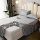 Summer ice silk embroidered fitted sheet, 2024 new Simmons mattress protector, non-slip and dustproof, full-cover mattress cover