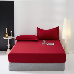 Pure cotton fitted sheet, high-end, lightweight bedding, single solid color Simmons mattress cover, with elastic band for 35cm elevation Pure cotton fitted sheet, high-end, lightweight bedding, single solid color Simmons mattress cover, with elastic band for 35cm elevation