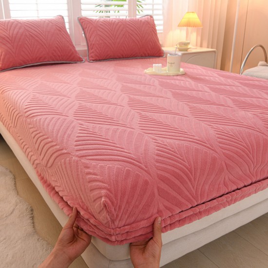Milk fleece fitted sheet, winter thickened Simmons mattress cover, coral fleece mattress protector, 2025 new style sheets Milk fleece fitted sheet, winter thickened Simmons mattress cover, coral fleece mattress protector, 2025 new style sheets