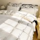 French cream princess-style four-piece bedding set with a white duvet cover, a light luxury, girly, premium bed skirt, washed cotton French cream princess-style four-piece bedding set with a white duvet cover, a light luxury, girly, premium bed skirt, washed cotton