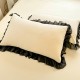 French fiber four-piece bed set, Hepburn-style, skin-friendly cotton bedspread, lace quilt cover, four-season use French fiber four-piece bed set, Hepburn-style, skin-friendly cotton bedspread, lace quilt cover, four-season use