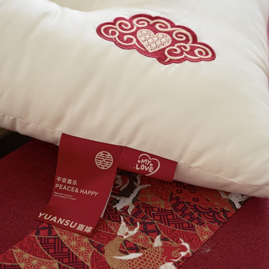 High-end wedding pillow core, Chinese-style wedding pillow, neck support pillow Wedding pillows and bedding for newlyweds' rooms High-end wedding pillow core, Chinese-style wedding pillow, neck support pillow Wedding pillows and bedding for newlyweds' rooms