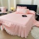 Princess bud washed cotton bed skirt, solid color bedspread, four-season Simmons mattress protector, single and double bedding Princess bud washed cotton bed skirt, solid color bedspread, four-season Simmons mattress protector, single and double bedding