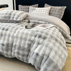 High-end rabbit fur four-piece milk fleece bedding set, thickened double-sided coral fleece, autumn and winter sheets, 2025 new models. High-end rabbit fur four-piece milk fleece bedding set, thickened double-sided coral fleece, autumn and winter sheets, 2025 new models.