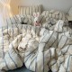 Simple colorful striped washed cotton four-piece bedding set, MUJI-style, ultra-soft waxed quilt cover, three-piece student bed sheet set. Simple colorful striped washed cotton four-piece bedding set, MUJI-style, ultra-soft waxed quilt cover, three-piece student bed sheet set.