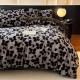 Winter rabbit fur four-piece set, Class A milk velvet sheets, duvet cover, southern Three-piece flannel bedding set with coral fleece