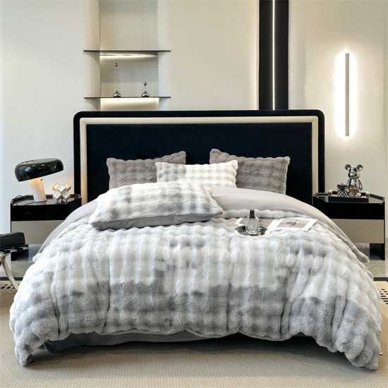 High-end rabbit fur four-piece milk fleece bedding set, thickened double-sided coral fleece, autumn and winter sheets, 2025 new models. High-end rabbit fur four-piece milk fleece bedding set, thickened double-sided coral fleece, autumn and winter sheets, 2025 new models.