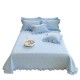Free shipping on Korean double-sided washed cotton and linen bed cover, three-piece lace white quilted, non-slip bed sheet set for spring and summer. Free shipping on Korean double-sided washed cotton and linen bed cover, three-piece lace white quilted, non-slip bed sheet set for spring and summer.
