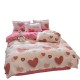 A pure cotton B milk fleece quilt cover, single-faced coral fleece quilt cover, winter pure cotton plush warm quilt cover