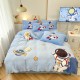 Astronaut milk fleece four-piece set, boys' winter thick coral fleece bed sheet and quilt cover, flannel three-piece set for children Astronaut milk fleece four-piece set, boys' winter thick coral fleece bed sheet and quilt cover, flannel three-piece set for children