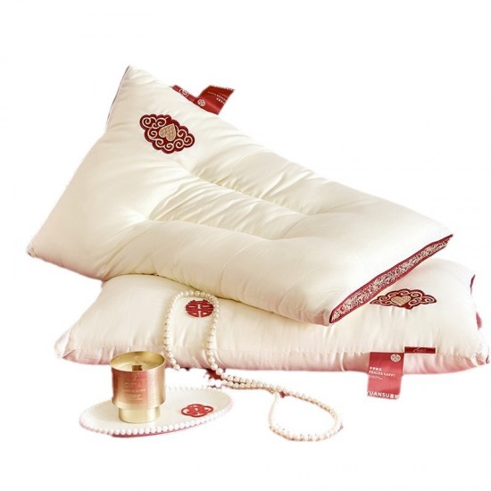 High-end wedding pillow core, Chinese-style wedding pillow, neck support pillow Wedding pillows and bedding for newlyweds' rooms High-end wedding pillow core, Chinese-style wedding pillow, neck support pillow Wedding pillows and bedding for newlyweds' rooms