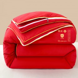 Bridal red summer quilt, air-conditioning quilt, fiber knitted cotton, spring, autumn, and winter quilt core, mother-and-child quilt, wedding supplies Wedding