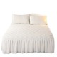Simple all-cotton bed skirt, single bed cover, pure cotton non-slip three-piece Simmons mattress protector set (1) 5m 1.8m bed for all seasons